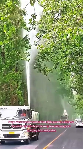 Massive Water Cannon Trucks Fighting Urban Smog And Pollen #pollution #satisfying #automobile #how