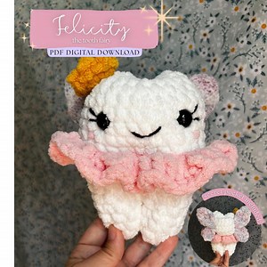 Felicity the Tooth Fairy CROCHET PATTERN | Crochet Tooth Fairy | Crochet Pattern | Amigurumi | - Etsy
