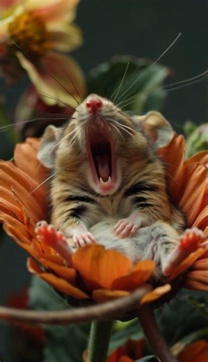 Sleepy Little Flower Mouse #wildlife #nature #cuteanimals #WholesomeWildlife #CutenessOverload