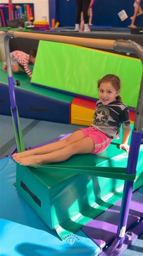 It’s Point & Flex Week! This week, we’re teaching gymnasts how to know when to point and when to flex their feet. We love seeing pointed toes while tumbling on floor and during glide swings on bars, and flexed feet for strength and safety. From working on the Point & Flex machine to our baby bears flexing their feet as they learn to climb 🐻✨, it’s all about building smart, strong feet. Your child will love learning through imagination and fun at Gemstone. Click the link in our bio to join us! |