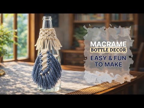 HOW TO MAKE MACRAME BOTTLE DECOR