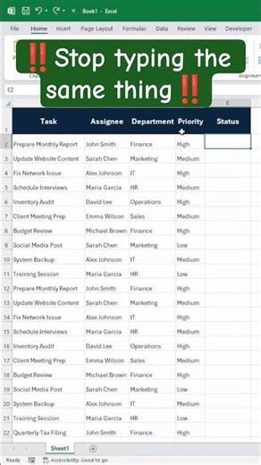 Excel Add a Dropdown List in Seconds