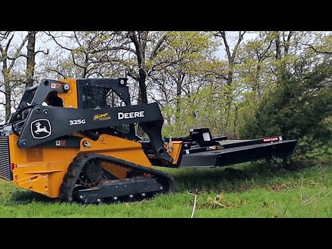 Brush Cutting a Rocky Hillside with the 325G - This was a Minefield