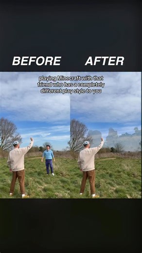 Minecraft VFX before and after! 🔥 #comedy #videogames #minecraft #vfx #aftereffects #blender | Void Darc