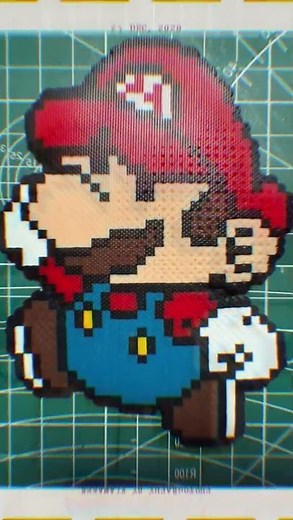 Super Mario World: 8-Bit Pixel Art Reveal 🍄 (Perler Beads DIY) #supermario #pixelart #shorts