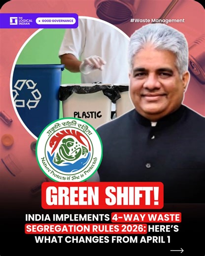 Transform your kitchen scraps into compost gold. The Union Ministry's Solid Waste Management Rules, 2026, effective April 1, mandate four-stream segregation: wet, dry, sanitary, and special care. This empowers you, the everyday Instagram user, to lead change right from home. 👉🏽Bulk Heroes Step Up Large societies and offices generating over 100kg waste daily now process wet waste on-site. Why share this? It lightens local bodies' load, curbing street dumps in bustling cities. Your apartment com