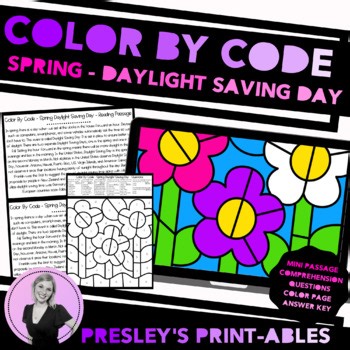 Spring COLOR BY CODE Daylight Saving Day