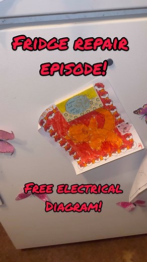 Fridge repair episode! Super cool that all the refrigerator electrical diagram, layout and part numbers are hidden on a sheet behind this cover. #themoreyouknow #fridge #repair #refrigerator #howto #information | Carl's Garage