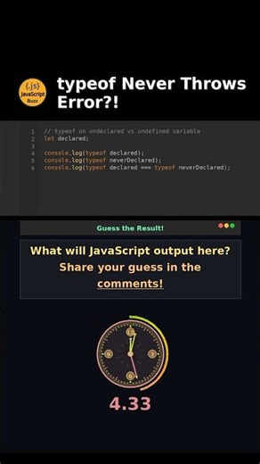 typeof Never Throws Error?! #javascripttricks