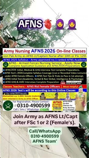 AFNS | Join Army | Army Nursing | Armed Forces Nursing Service
