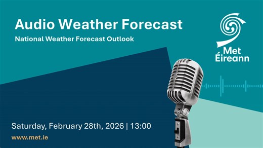 📢 Hear the latest National Audio Weather Forecast from Met Éireann for today and the coming days. Listen now ⬇️ | Met Éireann
