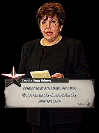El 24 de agosto de 1999, la entonces presidente de la Corte Suprema de Justicia de Venezuela (actual TSJ) Cecilia Sosa Gómez, presentó su renuncia irrevocable y emitió está declaración lapidaria. La recién instalada Asamblea Nacional Constituyente (impulsada por Hugo Chávez) había decretado una