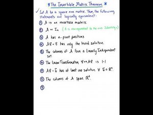 The Invertible Matrix Theorem