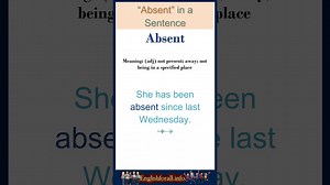Absent Meaning | Absent in a Sentence | Most common words in English #shorts