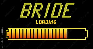 Bride text with Loading, Downloading, Uploading Bar Indicator. Download, Upload on computer screen. Stock Video