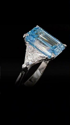 6.01 Carat Lab-Grown Fancy Intense Blue Diamond Ring – Emerald Cut IGI-certified - Orogem Jewelers