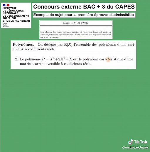 Analyse des polynômes et des matrices : correction concours