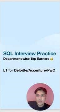 SQL Interview Question 🚀 Top Earners per Department