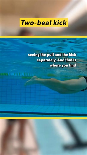 The two-beat kick is perfect to keep your feet up high and your body balanced while swimming. Kick only once every time your opposite hand enters the water. Keep your feet together and kick easy. #Swimming #swimgym #swimlife #swimrun #swimbikerun #openwa | SwimGym