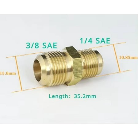 Equal Reducer Nipple Flare Tube OD 1/4" 5/16" 3/8" 1/2" 5/8" 3/4" 7/8" SAE-Standard Brass Pipe Fitting Connector Air Coniditoner - Walmart.ca