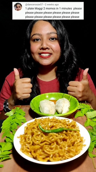 Maggi and Momo Eating Challenge #shorts #ppeats #maggi #momos
