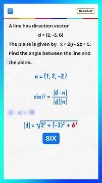 Angle Between a Line and a Plane | IB Math Vectors (TI-84)