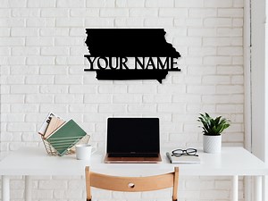Custom Iowa Metal Wall Art - Personalized Metal Iowa Sign, Iowa State Wall Decor, Custom Iowa Gift, Iowa Home Decor - Etsy