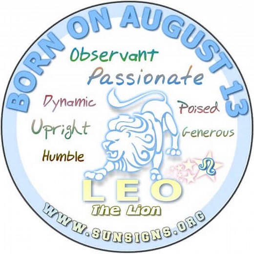 August 13 Zodiac Horoscope Birthday Personality