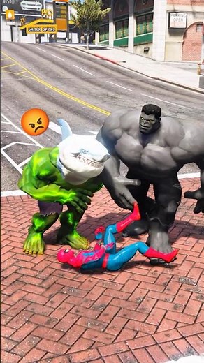 Grey Hulk And Shark Hulk Fight With Spider Man 😱 #shorts
