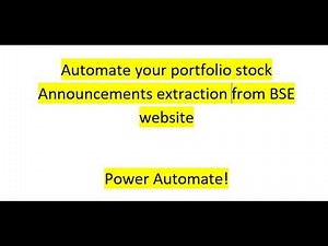 Automate your portfolio stock Announcements extraction from BSE website
