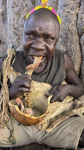 It's incredible Lunch 😳‼️ Hadzabe tribe Chabaa Eating Traditional food, So Amazing #culture #africa #traditional | Hadzabe tribe culture