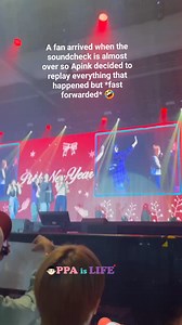 A fan arrived when the soundcheck is almost over so Apink decided to replay everything that happened but *fast forwarded* 🤣 #APINK #PINKNEWYEAR | Oppa is Life