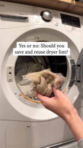 Not a trick question — some people do save dryer lint to reuse around the house. Tap the link in bio for 8 clever ways to repurpose it. | The Spruce