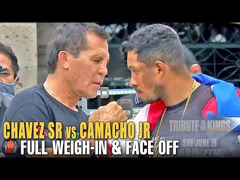 JULIO CESAR CHAVEZ SR VS HECTOR MACHO CAMACHO JR FULL WEIGH IN & FACE OFF SHOW