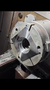Creating a Square-Holding Jig for a Self-Centering 3-Jaw Lathe Chuck with C-Axis Lathe #fypシ #usareels #woodwork #machine #tips #satisfying #tip #tricks #tools | The Creative KH
