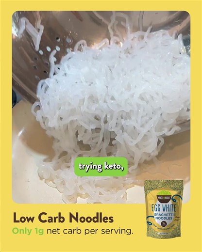 🍽️ Missing pasta on your low-carb journey? You need to try Egg White Spaghetti from Miracle Noodle! 🔥 Low in carbs, high in flavor — it’s the pasta swap you’ve been looking for. ✨ Trust me, your taste buds (and waistline) will thank you. 👇 Tap "Shop Now" to try it today! | Miracle Noodle