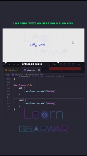 Loading Text Animation Using CSS Only #css #webdesign #frontend #coding #cssanimation #shorts #reels