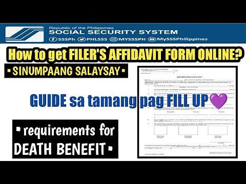 How to get SSS FILER'S AFFIDAVIT FORM ONLINE for DEATH BENEFIT CLAIM APPLICATION?