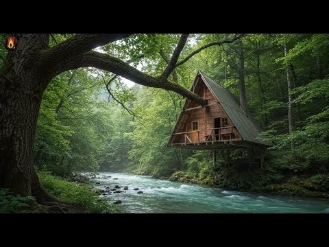 Build an Amazing Shelter Cabin on the Water, Survival Camping, Tree House, Catch and Cook