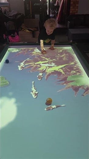 ipool eight ball 🎱 ar projector ❤️ it koi pond on my pool table