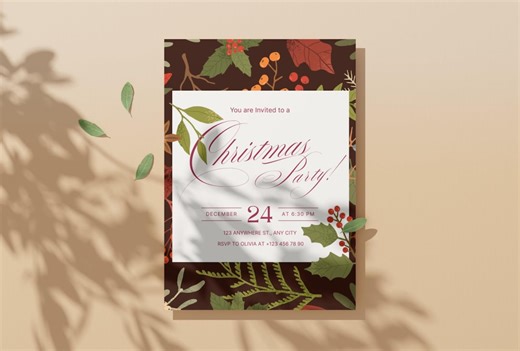 Christmas Party Invite, Holiday Party, Tree, Downloadable, Editable Instant Digital Downloads, Vintage, Invitations, Canva - Etsy