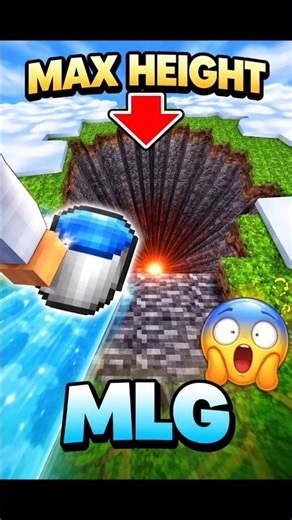 Water Bucket MLG From World Height to Bedrock 😱#shorts #minecraft #mlg