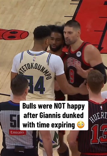 Bulls and Bucks got chippy after Giannis’ last-second dunk 😮 #nba #basketball #nbabasketball #giannisantetokounmpo