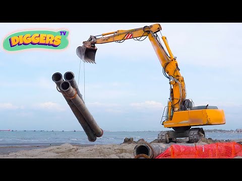 Diggers For Kids | Excavators & Trucks In The Water | Diggers TV