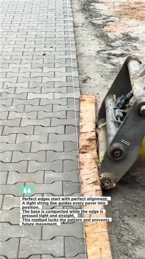 Perfect Paver Edge Alignment Using String Line #pavers #hardscape #shorts