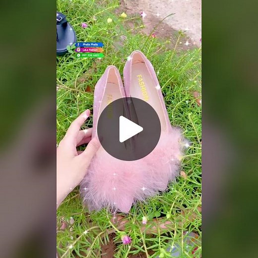 Stylish Pink High-Heeled Shoes with Pom-Poms