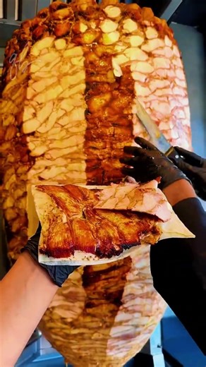 Egyptian Shawarma Secret 😱🔥 | How to make a mountain of meat? #shorts