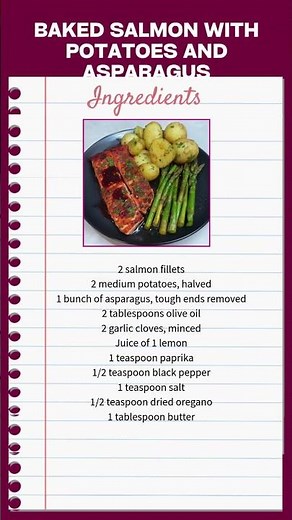 Baked Salmon with Potatoes and Asparagus