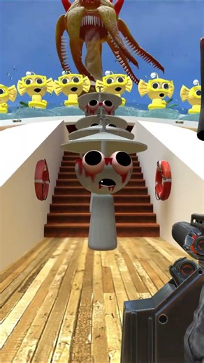 Cleaning Sprunki Beach on the Meridian Ship! GMod #short