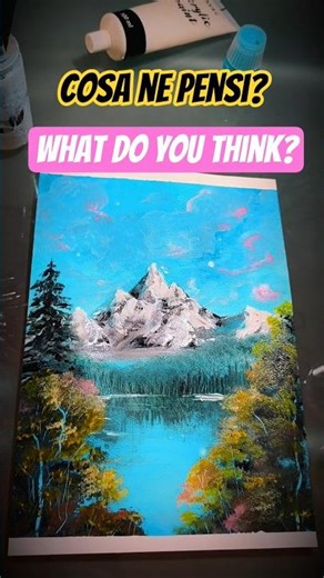 Come dipingere un paesaggio 🏔️ #art #drawing #paint #acrilico